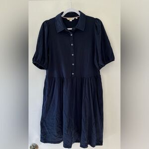 Boden Mini Jersey Shirt Dress Navy Blue 10